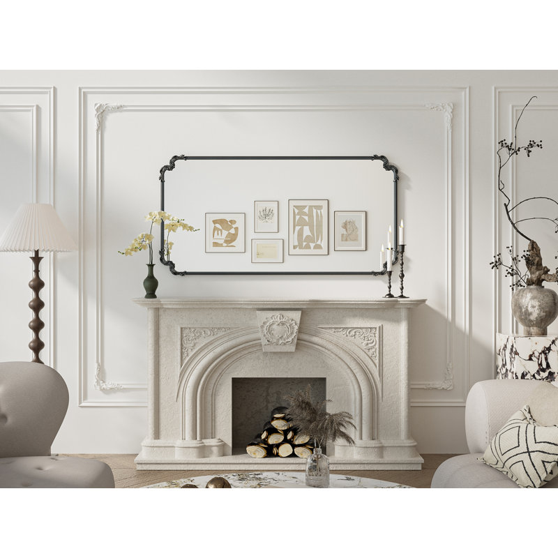 Miroir mural Genan, 60 po x 30 po, Noir antique
