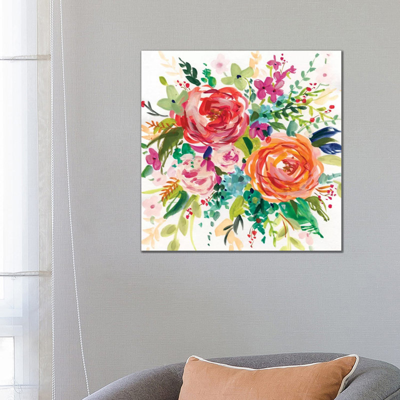 Bright Bouquet I by Carol Robinson - Painting on Canvas, 93.98 cm H x 93.98 cm W x 1.91 cm D, Wrapped Canvas