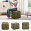 Robertas 53cm Wide Modern Upholstered Tufted Square Ottoman Footstool Accent Stool for Living Room Bedroom-383358346