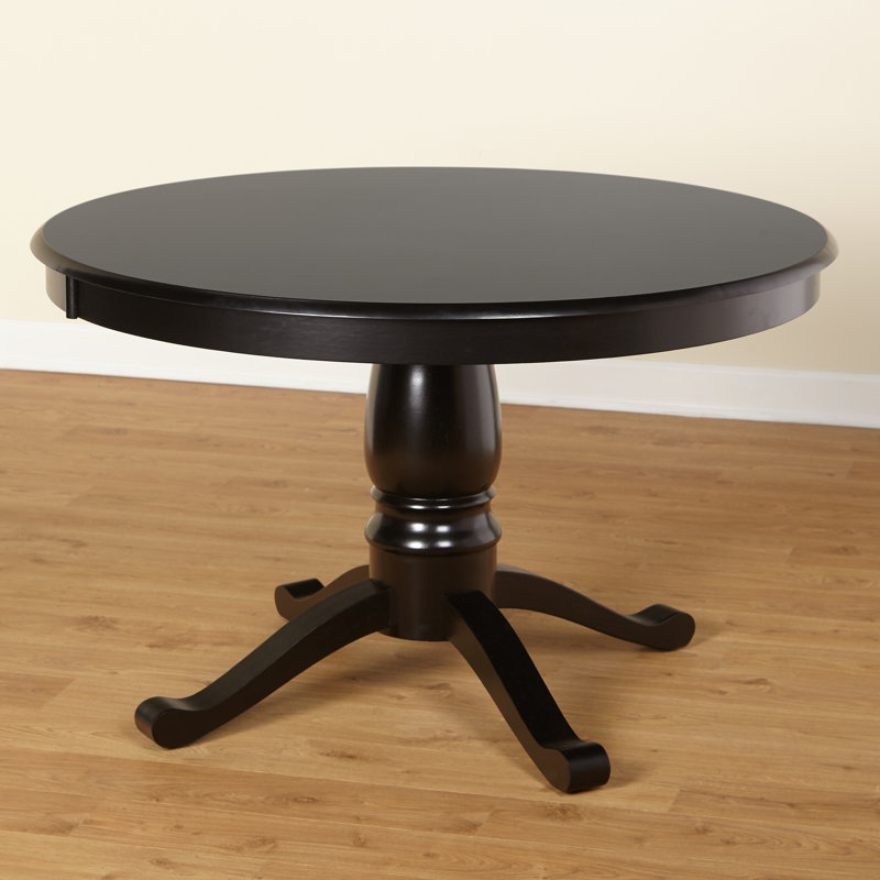 Josanna Round Solid Wood Base Dining Table, Black