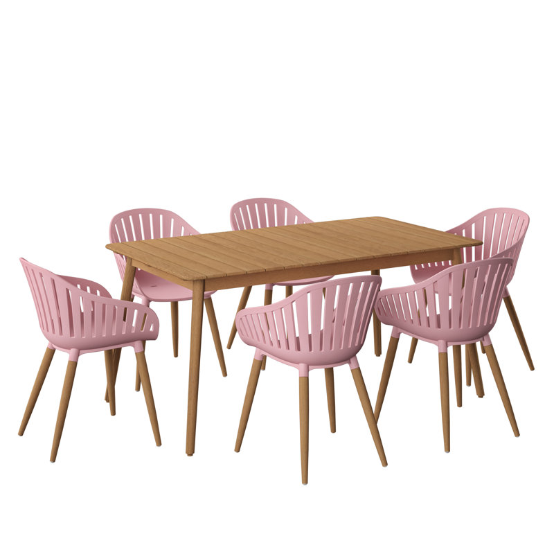 5Pc Outdoor Patio FSC Wood Dining Set