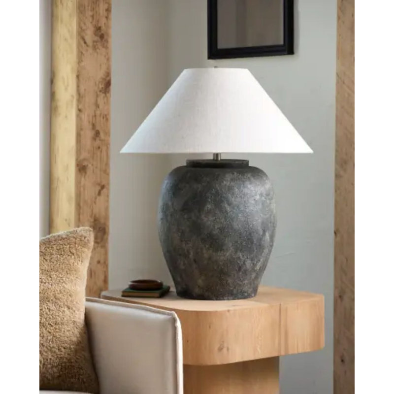 Jessia Table Lamp, Light Gray, Beige