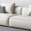 Causeuse-coussin modulaire en cuir véritable blanc crème