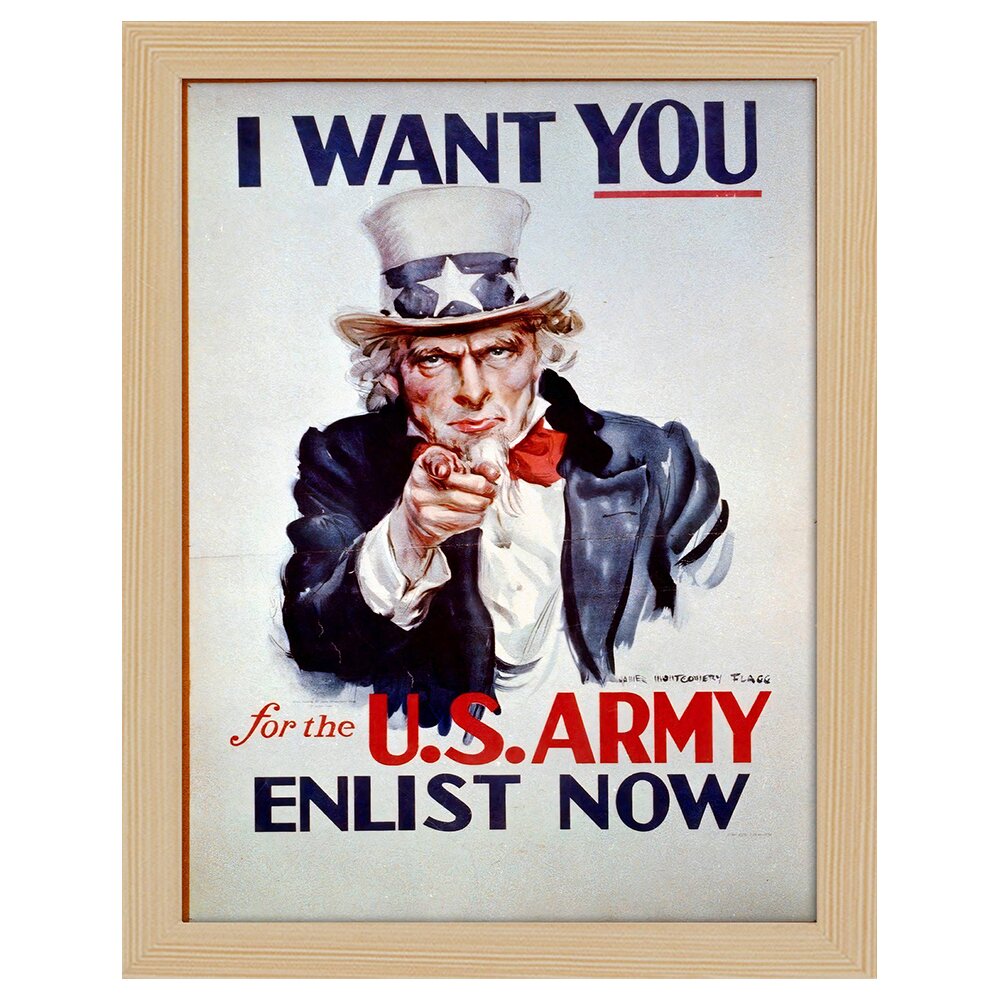 Leinwandbild Vintage War Propaganda Poster Army