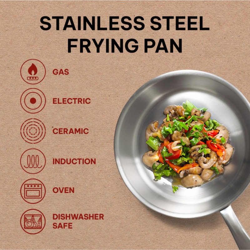 Alva Maestro 11" Stainless Steel Nonstick Frying Pan Skillet