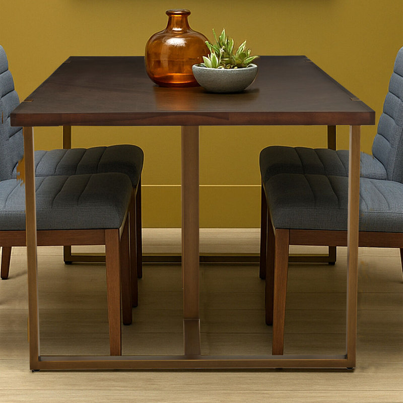 Jadynne Acacia Metal Base Dining Table