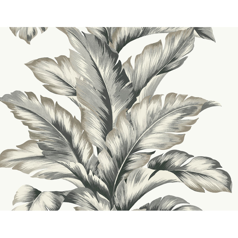 Floral Vinyl Wallpaper Roll, Monochrome