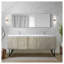 Meuble-lavabo double 80 po Rustic X P 20 po D, ensemble en marbre de culture et robinet chromé