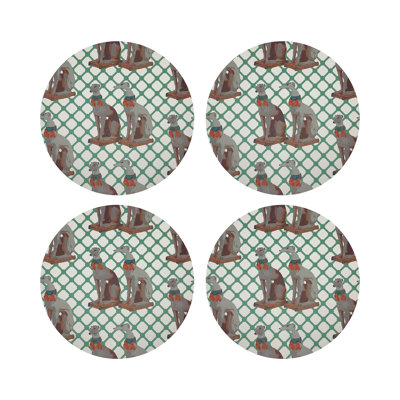 Regal Greyhound Vegan Leather Round Placemats
