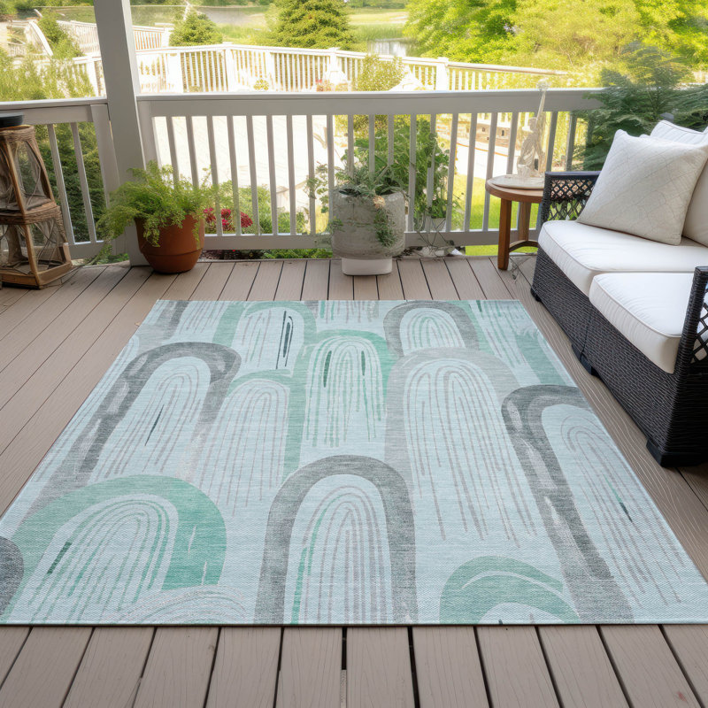Red Synthetic Flat Woven Washable 8' x 10' Rug