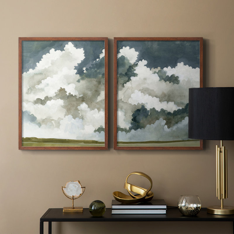 «Vast Neutral Sky I», reproduction encadrée de qualité supérieure - prête à être accrochée - aucun clou requis - aucun clou requis