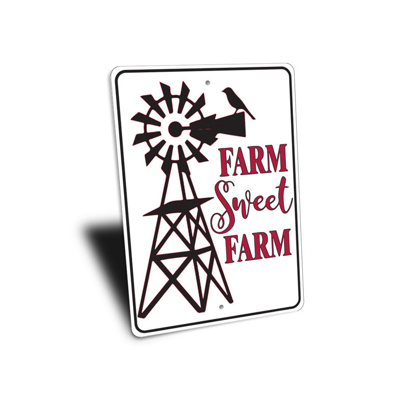 Enseigne en aluminium Farm Sweet Farm, H 14 po x l 10 po x P 0,04 po