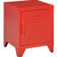 Table de bout industrielle, rouge avec porte de style casier et tablette réglable pour porte de table décorative, design
