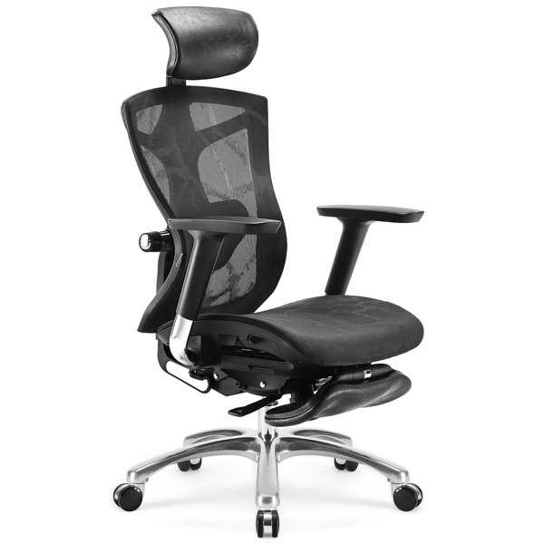 OdinLake Ergo Plus 743 - Ergonomic Chair with Adjustable Backrest Black