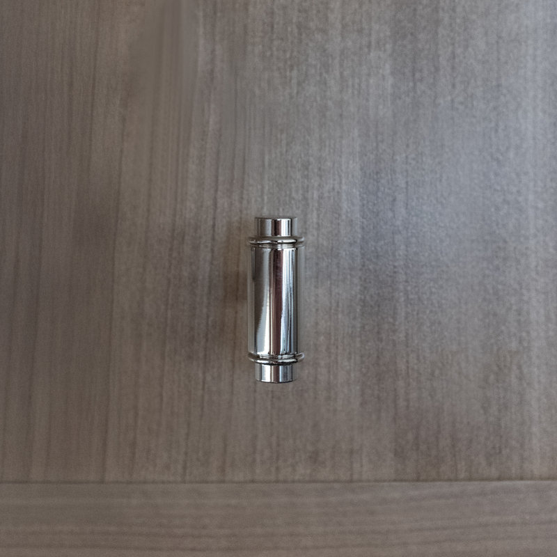 Cylinder 1 5/8" Length Bar Knob, Polished Nickel, 1.63" H x 0.59" W x 1.44" D