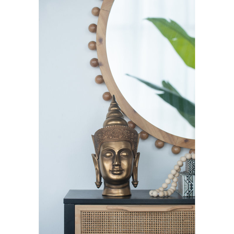 Tête de statue de Bouddha 6,3 x 7,5 x 14,2 po
