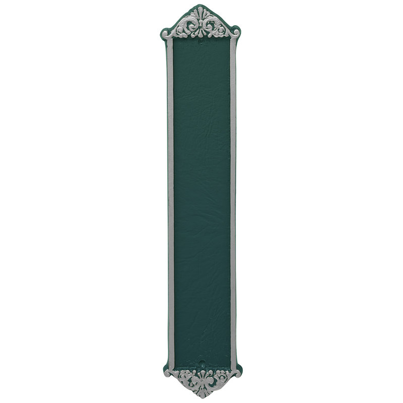 Plaque d’adresse murale sur 4 lignes, Vert chasseur / Argent