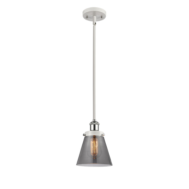 Luminaire suspendu conique à 1 lumière Chittenango, Plaqué couleur fumée