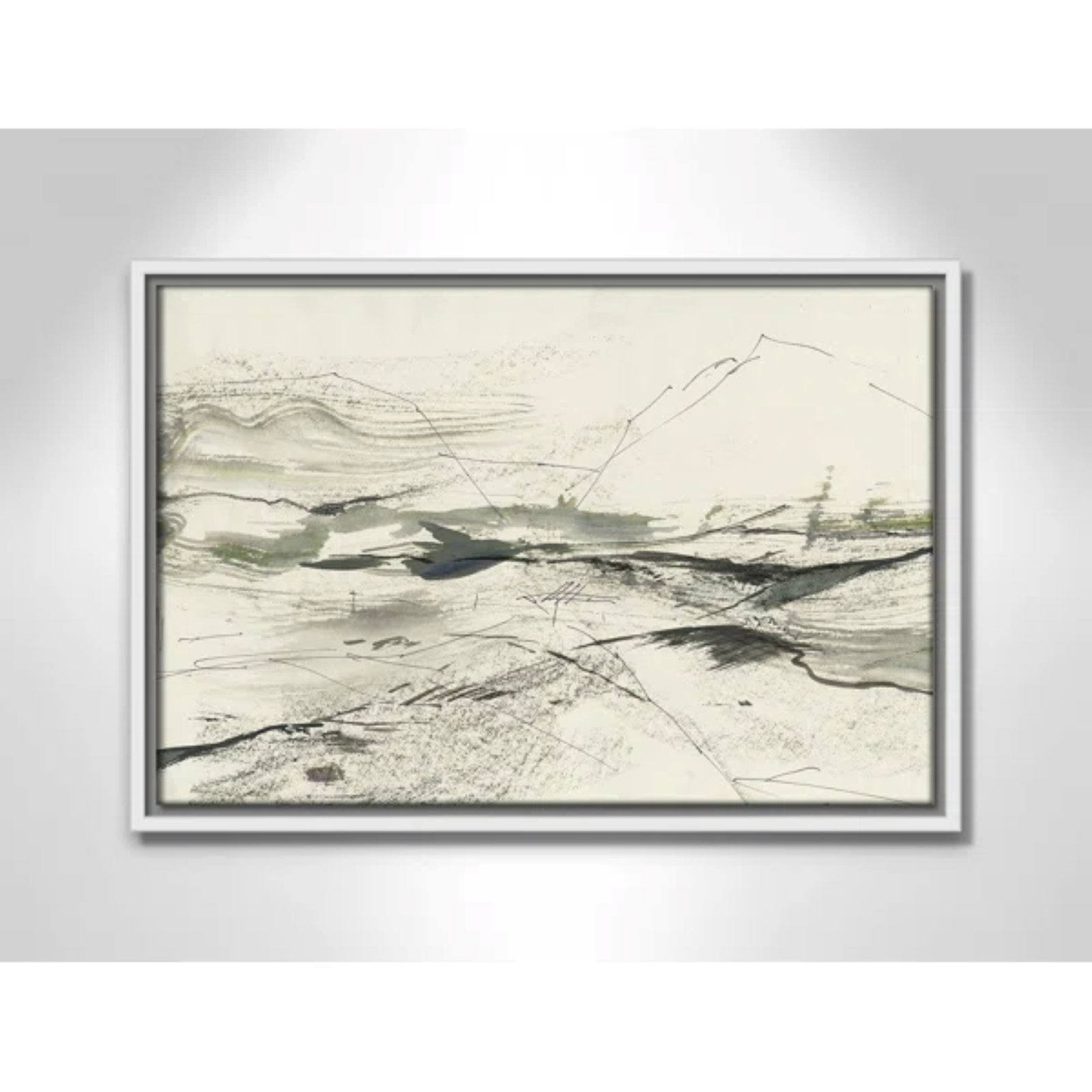 Green Sketches Print by PI Studio, 13.5" H x 19.5" W x 2" D, White Floater Framed, No Mat