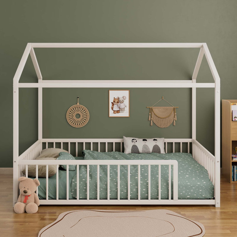 Structure de lit Montessori, Blanc, Double