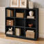 Bibliothèque Abrianna de style ferme moderne, 2 niveaux, 8 cubes, 145 cm (57,1 po), coins arrondis et base renforcée.-1454321878-1500715022