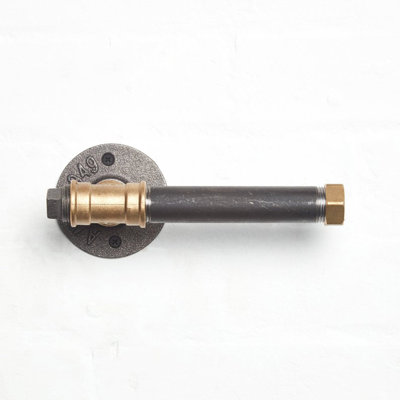 "Steampunk Fusion" Mixed-Metal Industrial Wall-Mount Toilet Paper Holder