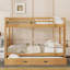 Grand lit superposé de couleur bois avec et gigogne, pin massif fiable, peu encombrant, facile à assembler, matériau coulissant, maximise l'espace de la chambre à coucher, lattes-1519616916