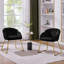 Flower Shape Tub Chair with Golden Metal Legs -1597206318