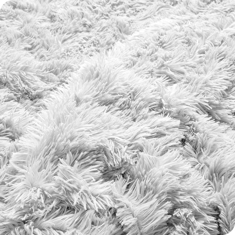 Shaggy Fleece Plush Duvet Cover, White, Queen Duvet Cover