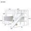 Lit superposé simple au-dessus de double avec 2 tiroirs, glissière, tablettes, échelle, lit superposé en bois d'hévéa avec glissière, tiroirs, blanc-387403224