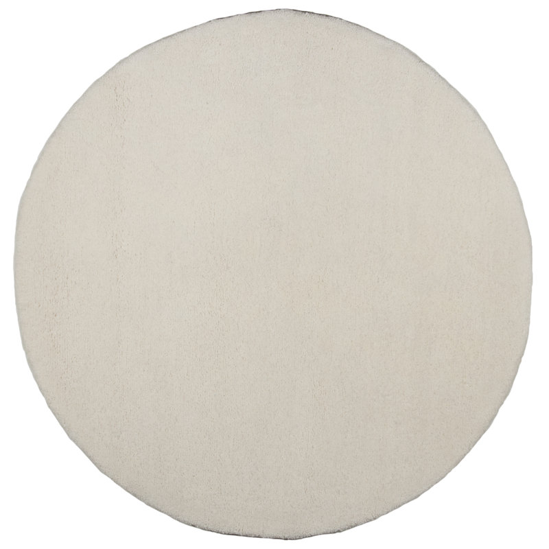 Lene Hand Knotted Wool White Rug, Round 150 cm