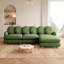 Canapé modulaire en chenille avec assise profonde et repose-pieds mobile Chenille