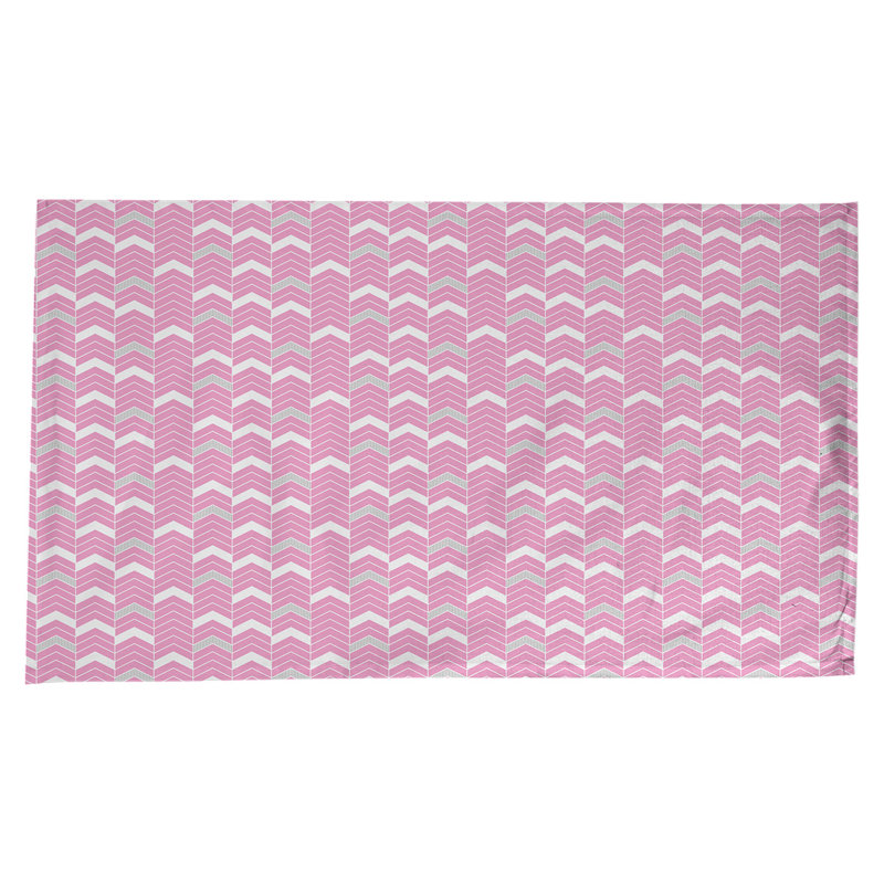 Nappe à chevrons à traits Stephenie, Rose / Gris