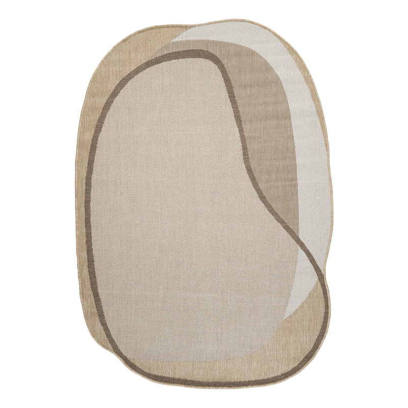 Abani Rugs MAR110A Marlene Organic Shape Beige Taupe Indoor/Outdoor Area Rug, Rectangle 5'3" x 7'6"