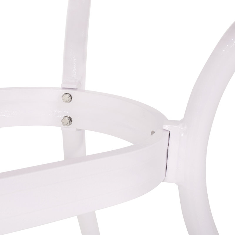 Nasir Rectangular Metal Outdoor Dining Table, White