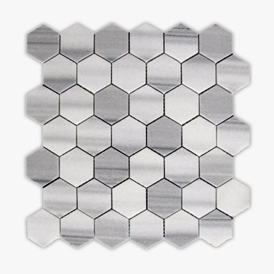 Equador Polihsed Hexagon 12" x 12" Marble Honeycomb Mosaic Tile
