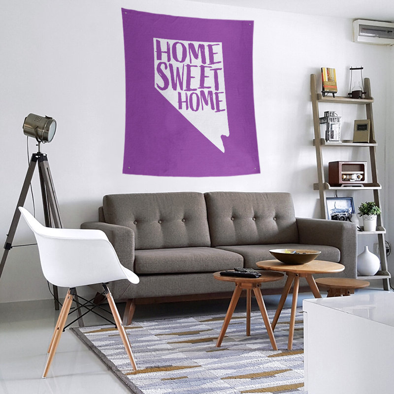 Tapisserie murale Home Sweet Nevada, H 104 po x l 88 po, Violet