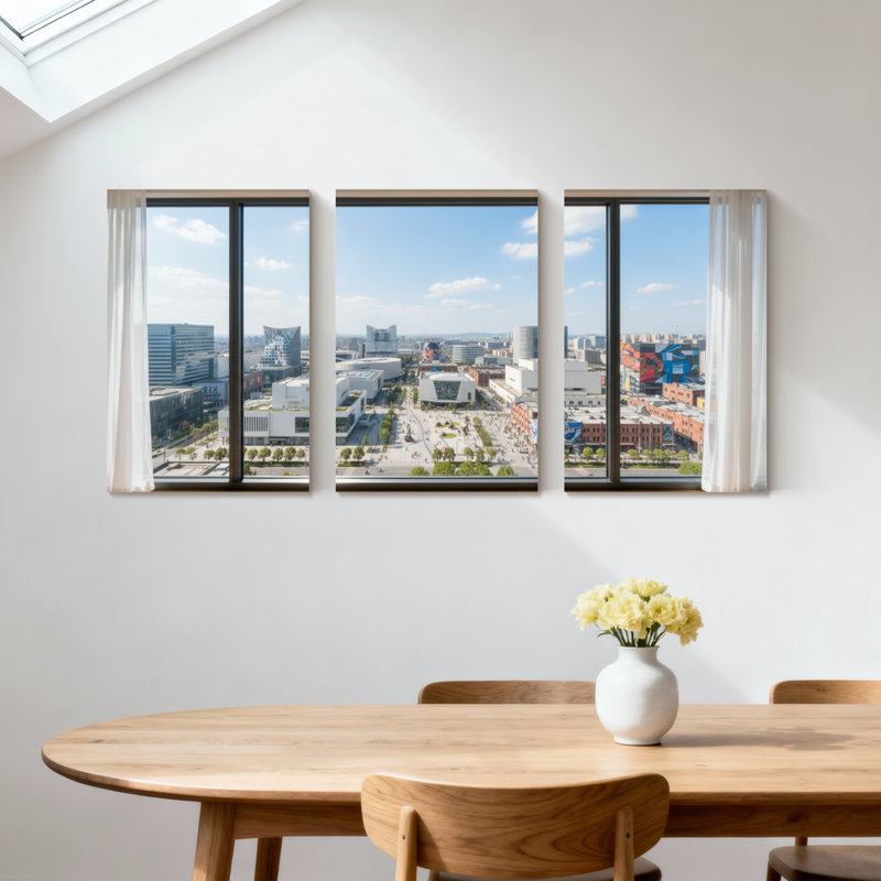Ensemble de 3 reproductions d'art sur toile, "Scenic & Cityscapes", H 36 po x l 72 po