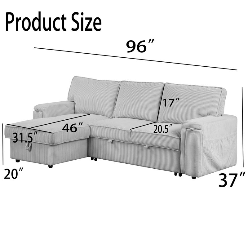 Canapé modulaire de salon, Mélange de polyester gris