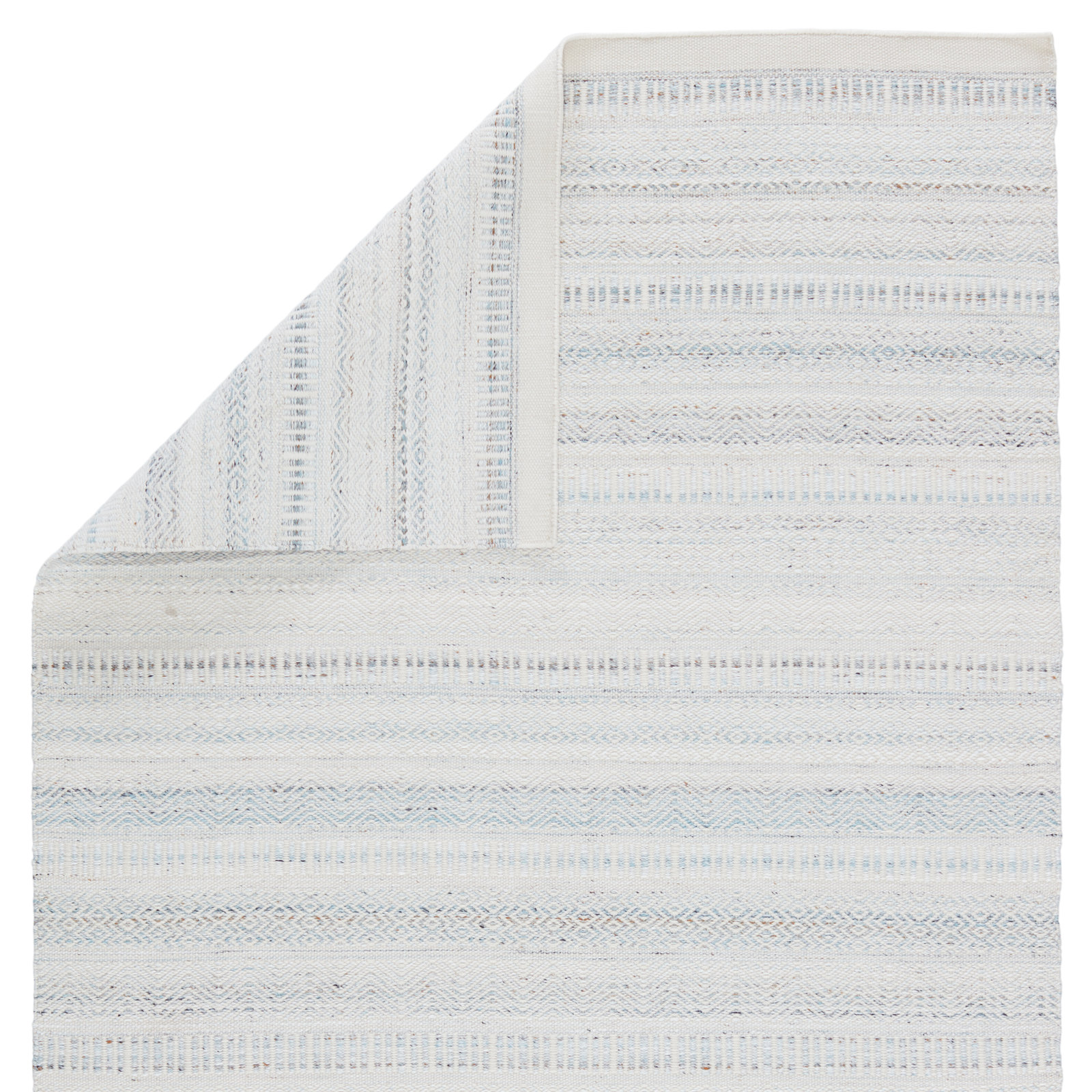 Finian Light Blue Ivory Hand-Woven Outdoor Rug, Rectangle 8' x 10'
