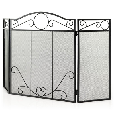 Kilian 3 Panel Steel Fireplace Screen