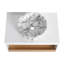 Meuble-lavabo flottant de 30 po avec lavabo vasque en marbre veiné gris, meuble-lavabo mural avec tablette ouverte, finition blanche avec décor en bois, conception moderne peu encombrante (livré en 2 boîtes)