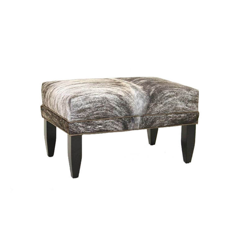 Ottoman, Bella Chocolate Performance Velvet, Ebony