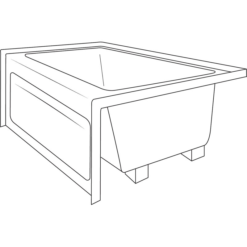 Amiga® 72" x 36" Alcove Soaking Bathtub, Black, Right