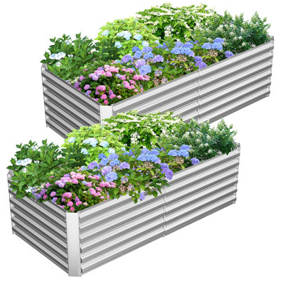 Ensemble de lit de jardin surélevé en métal 8 x 4 x 2 pi