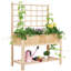 Jardinières en bois rustique avec rangement, lit de jardin surélevé pour la maison