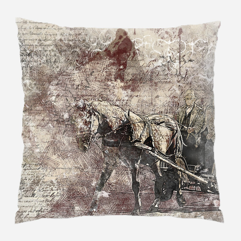 Coussin cheval Tatiana, Microsuède, Extérieur