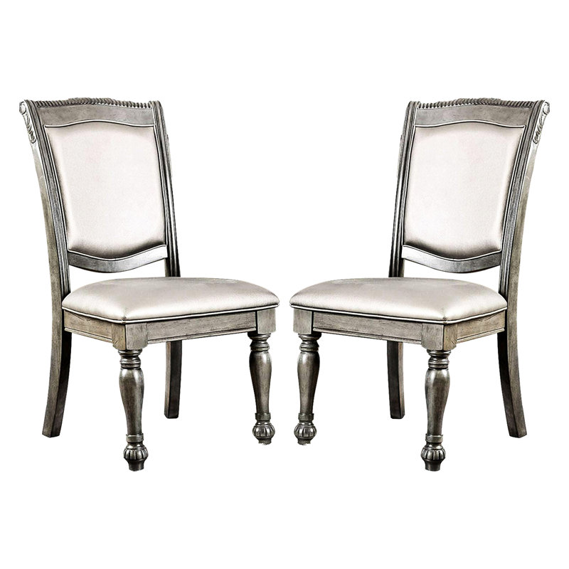 Ensemble de 2 chaises d'appoint rembourrées en similicuir