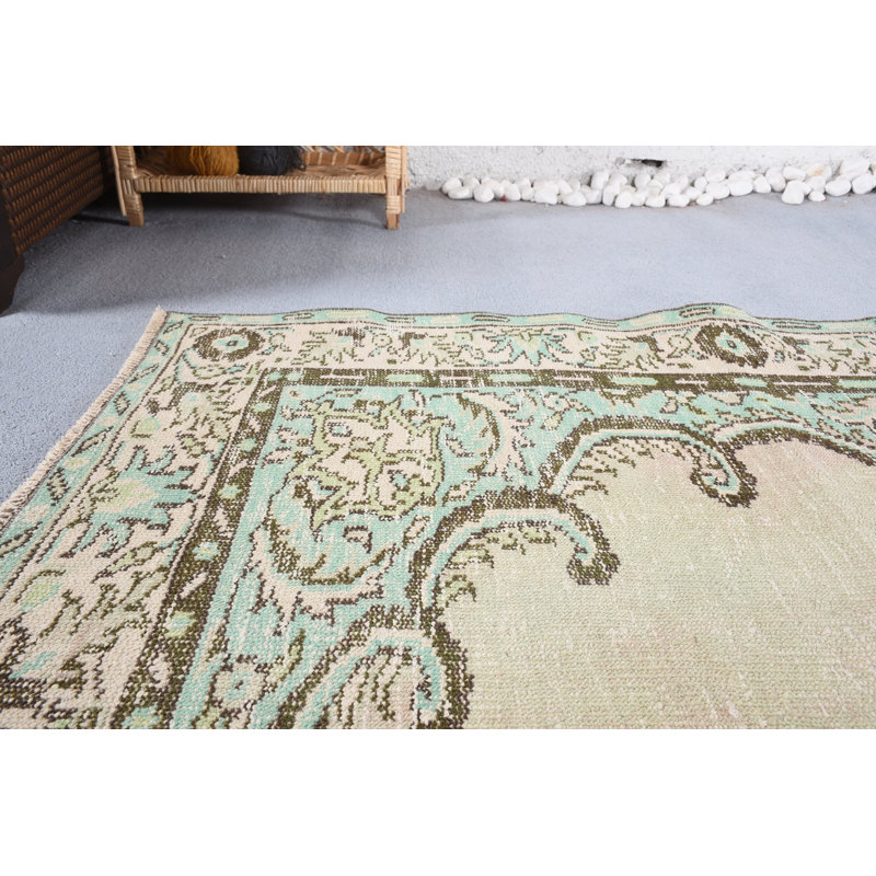 Tapis marocain, grand tapis 5,1 x 9,4 pi, tapis rétro, tapis turcs, tapis verts, tapis