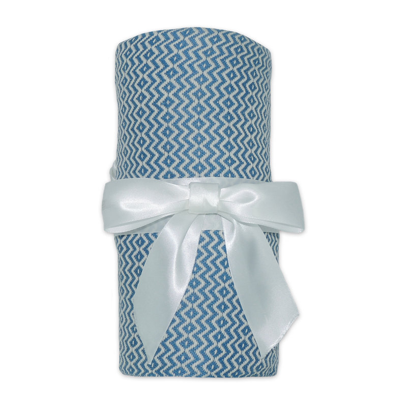 Jeté 100% coton Dacion, Bleu géométrique